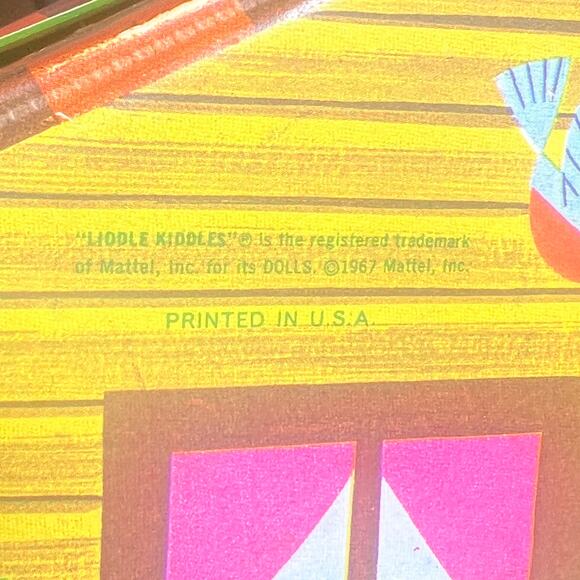 Vintage 1967 Mattel Liddle Kiddles Kabin toy Doll Carry Case Alco orange roof - Picture 3 of 14